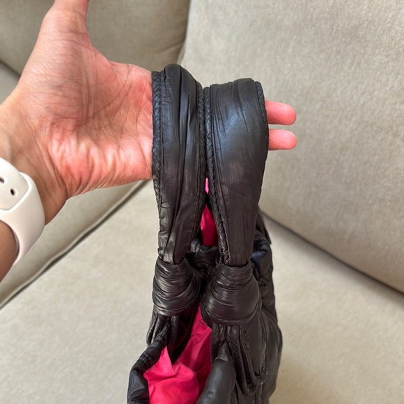 Black Puffer Quilted Nylon Tote Bag - Picture 8 of 12